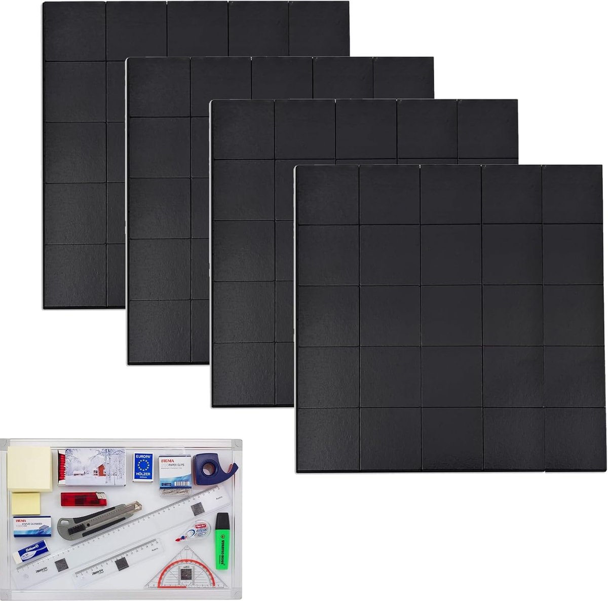 Magneetplaatjes, Zelfklevende Magneten, 4 stuks Magnetische Plakpads, Platte Magneten,Koelkastmagneten voor School, Familie, Kantoor, Whiteboard