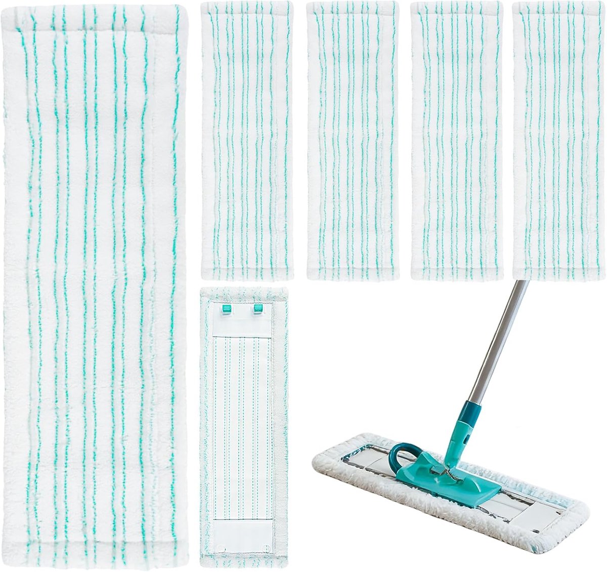 6 stuks vervangende dweilhoezen voor Leifheit Profi XL Micro Duo / Profi XL Cotton Plus, microvezel dweilhoezen voor alle vloeren, vervangonderdelen voor vloerdweil