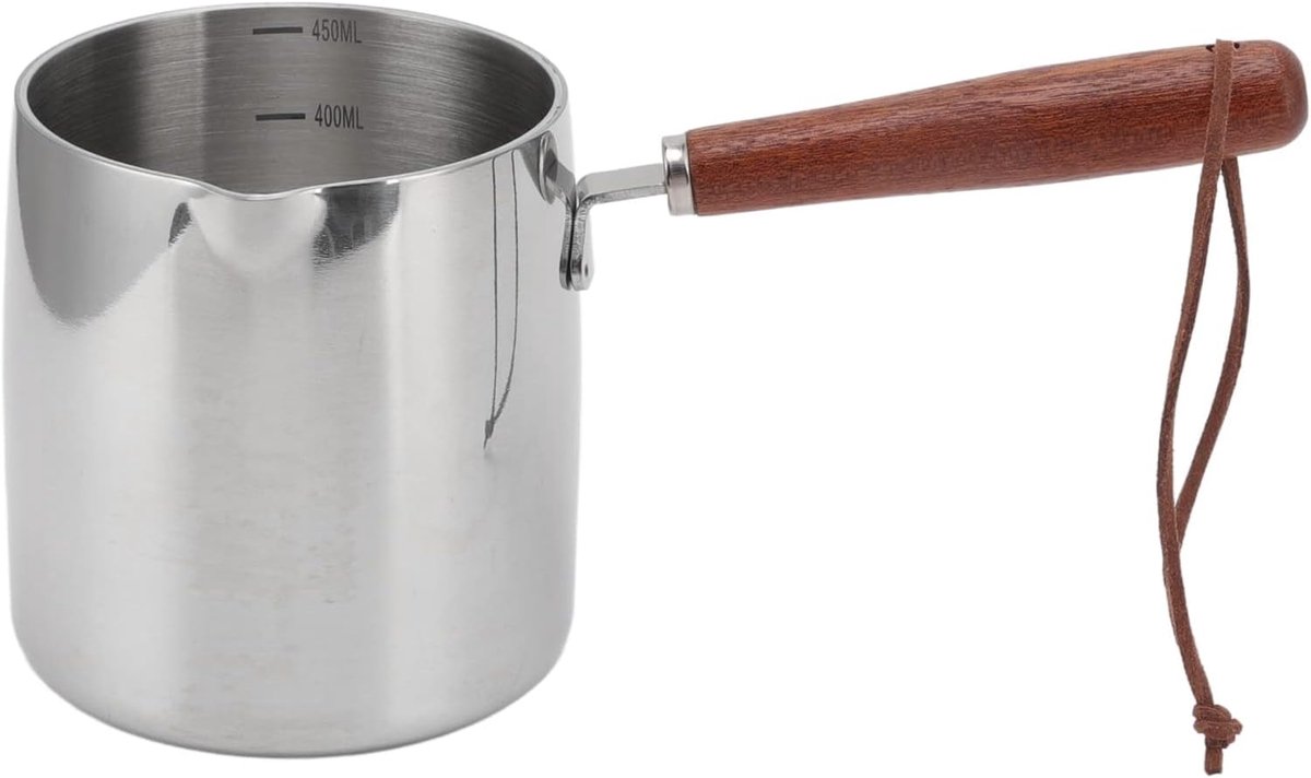 Boterwarmer, 450 Ml Turkse Koffiepot, Grieks Koffiezetapparaat, Mini-thee, Chocoladesmeltpot, Kleine Sauspan voor Fornuis met Houten Handvat