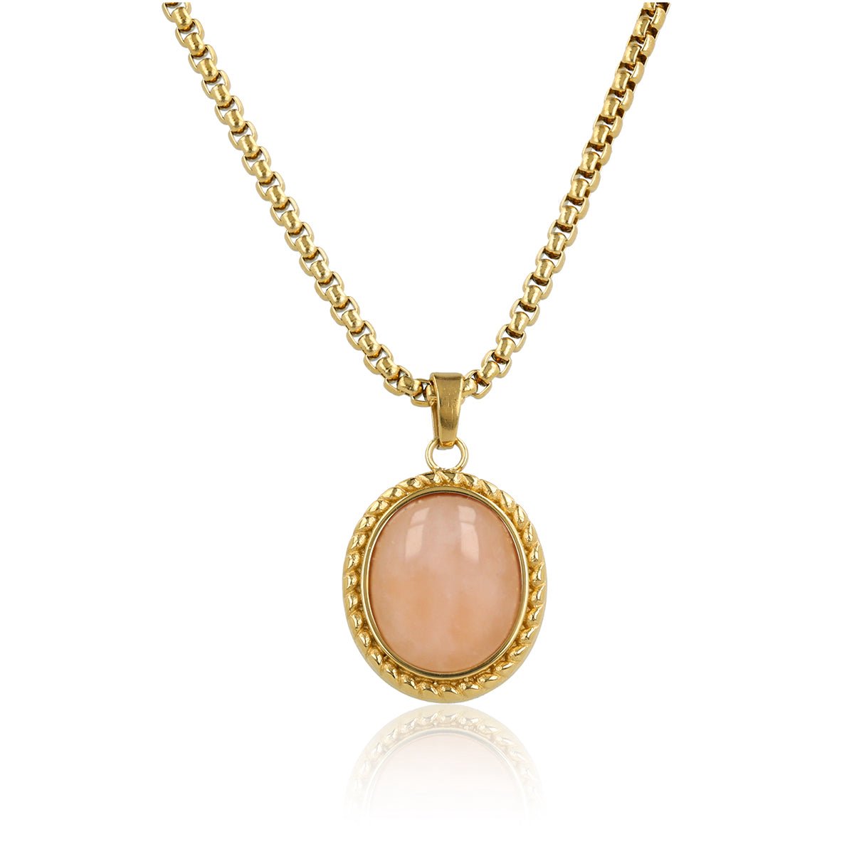 My Bendel - Vintage Ketting met Edelstenen Hanger • Pink Moonstone - met Luxe Cadeauverpakking | Sieraden Voor Dames