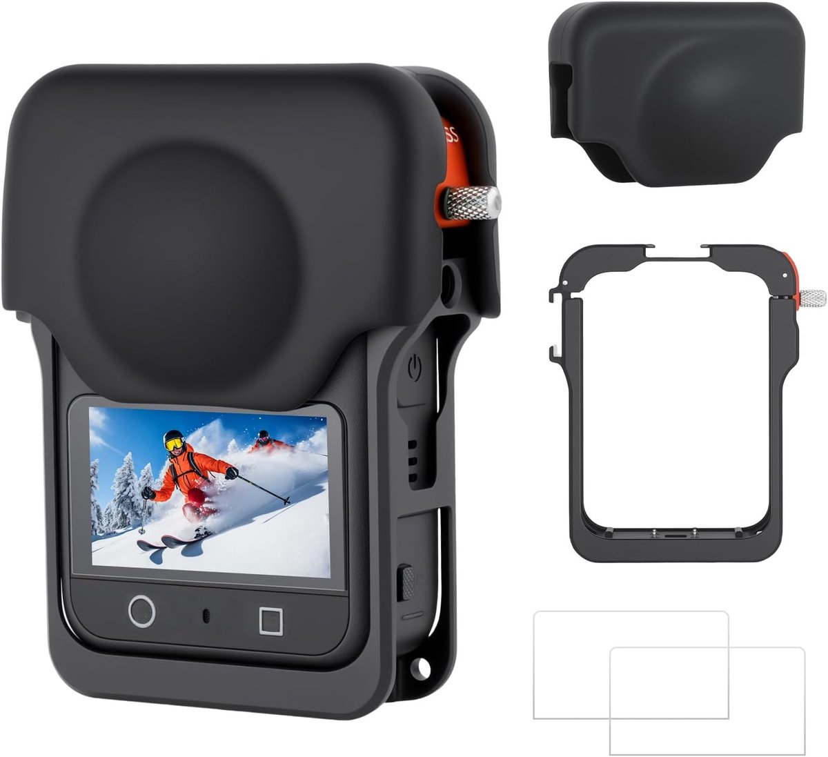 Camerakooi voor DJI Osmo 360, beschermhoes van aluminiumlegering met siliconen lensbescherming, displaybescherming, camera-uitbreidingskooi voor DJI Osmo 360, accessoires