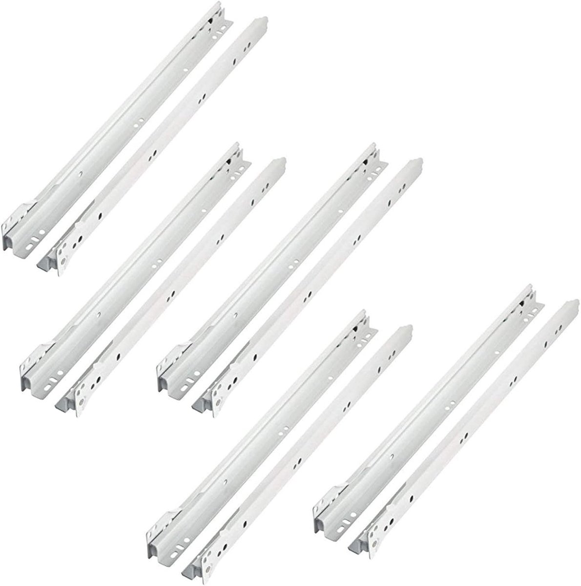 Ladegeleiders Rolgeleiders Gedeeltelijke Verlenging Europees type Wit Maat 400mm (16 inch) Totaal 20 Stuks voor 5 Laden Montage