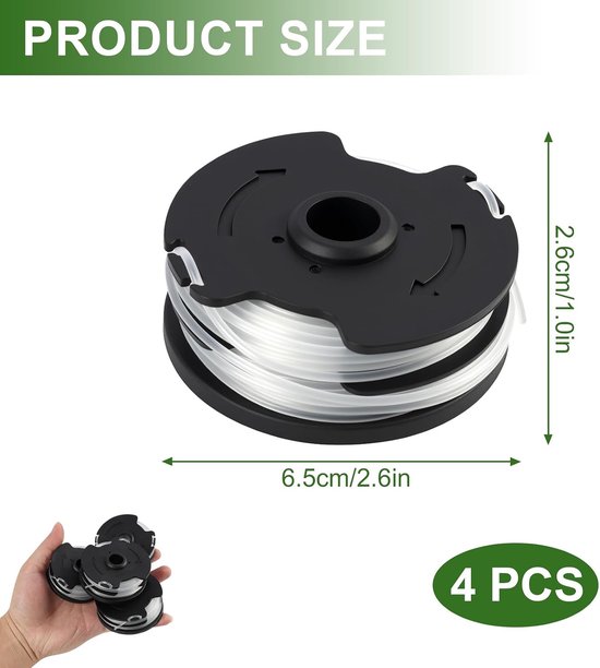 Spoelen, graskantensnijder spoelen, nylondraad spoelen, 1,6 mm nylondraad, eenvoudig te installeren, compatibel met graskantensnijder 20 Li A1 B2 C3 PRT 550 A1 A3 PRT 300 A — afbeelding 5