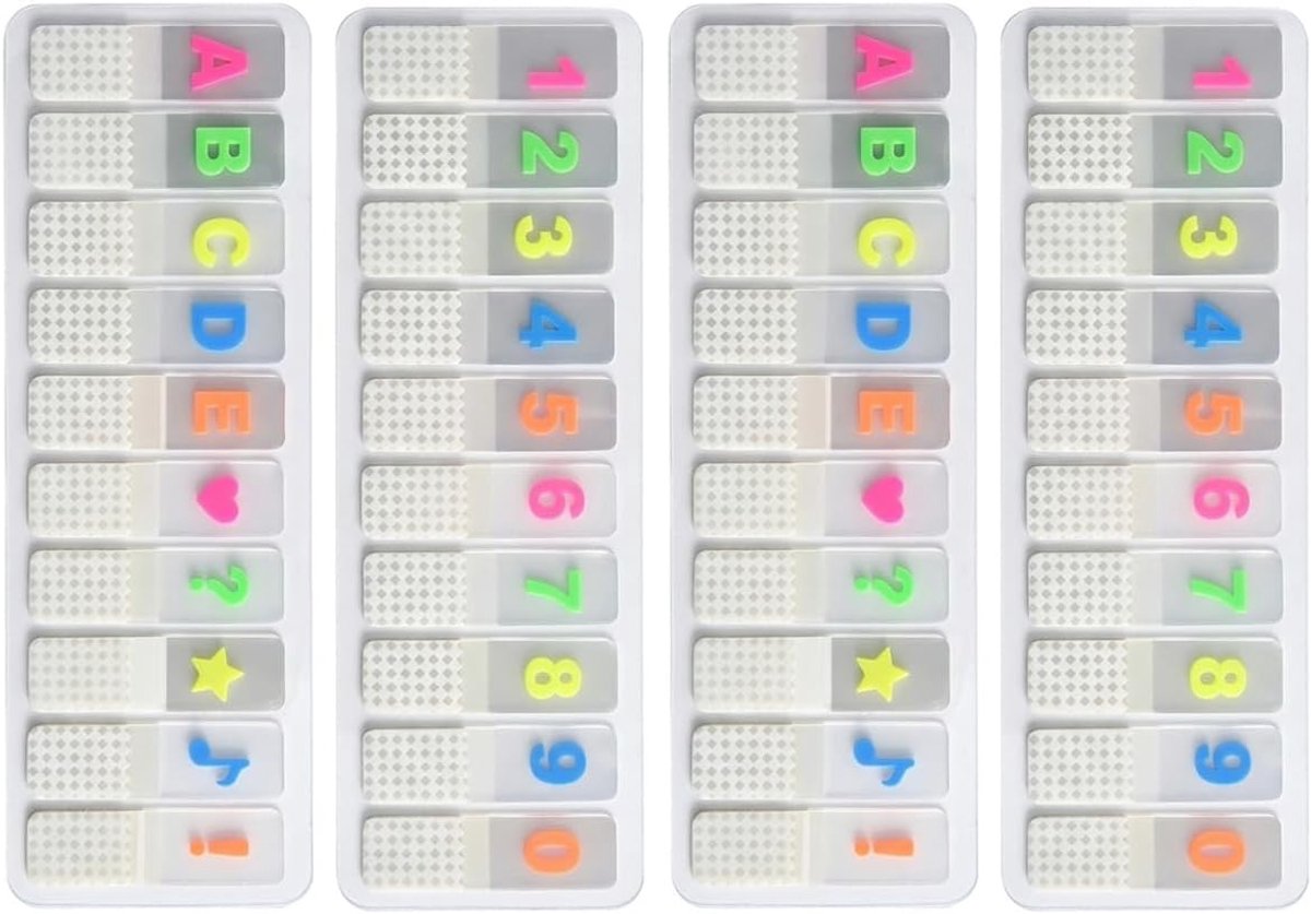 Zelfklevende indexnotities met cijfers en letters, 800 stuks zelfklevende tabs, beschrijfbare bladwijzers voor kantoor, school, archivering, documenten