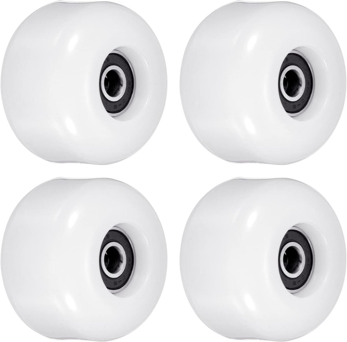 54mm Skateboard Wiel met Lagers ABEC-9, 4 Pack Straat Wielen voor Skateboards Cruiser Wiel Vervanging 85A, Wit
