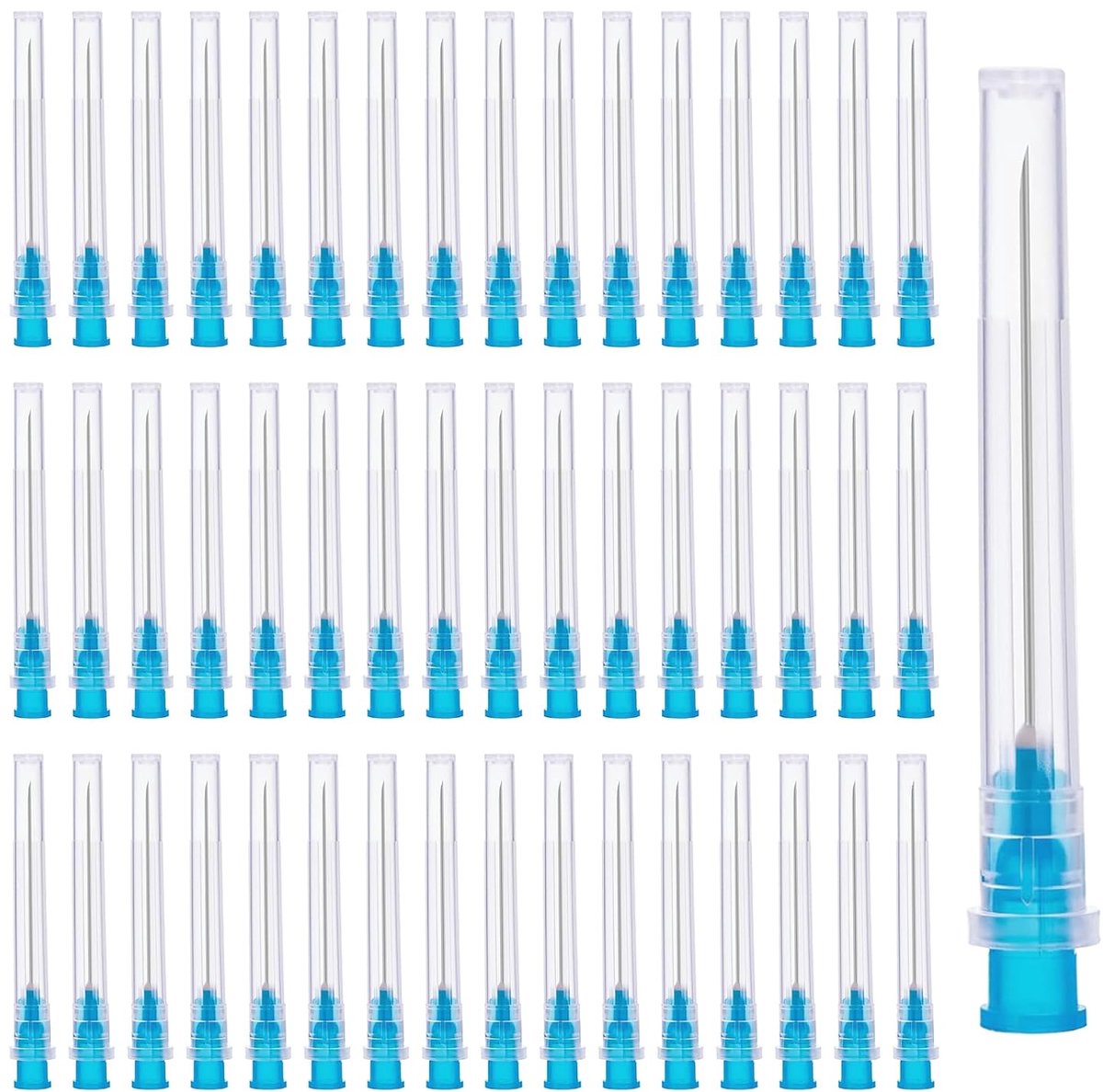 roestvrijstalen dispenseerbuisjes, navulbuisjes, 150 stuks, 23G, 0,6-38 mm, afzonderlijk verpakt voor wetenschappelijk laboratorium, huishouden, hobby, doe-het-zelf (blauw)