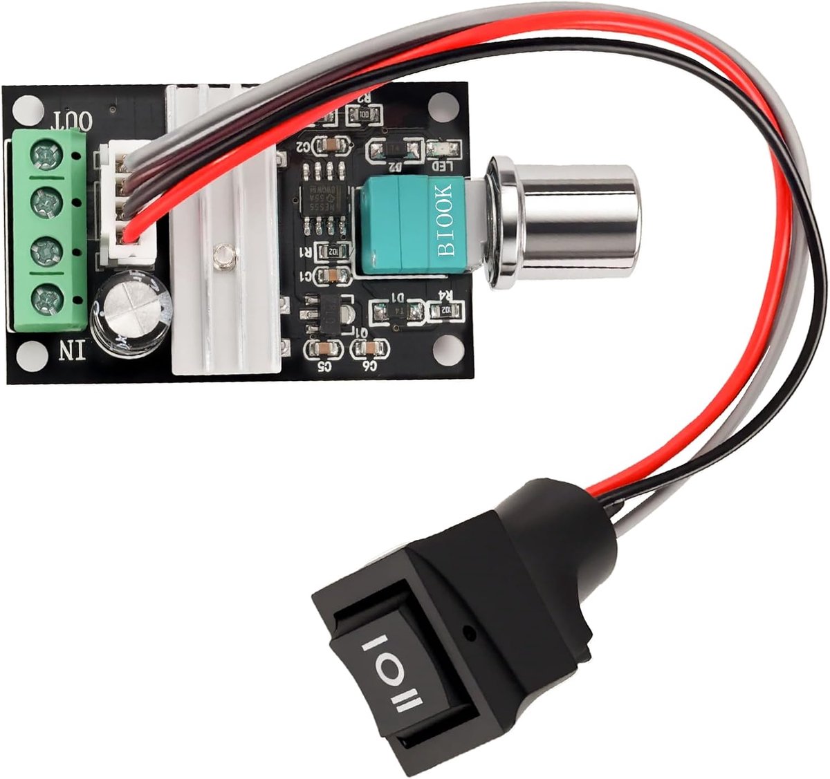 1203BB 6V-28V 3A 80W DC-motortoerentalregelaar, PWM-laagspanningsmotortoerentalregelaar, instelbare omkeerbare motoraandrijfschakelaar