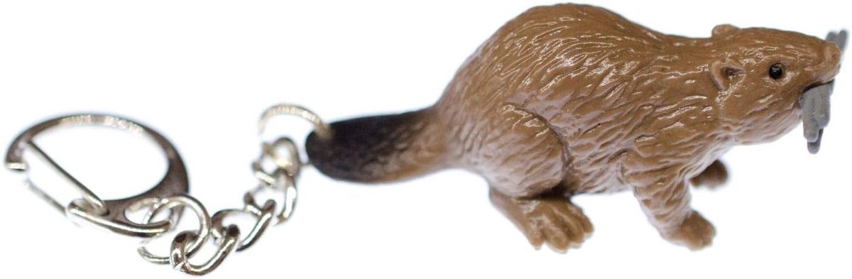 Biber Sleutelhanger, 55 mm, zoogdieren, knaagdieren, Canada, bruin, handgemaakt modesieraad, hanger, sleutelring, sleutelring