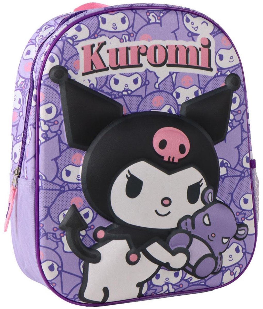 Kuromi 3D Rugzak voor Meisjes – Paarse Kinderrugzak met Zijvak - Hoogte 31cm