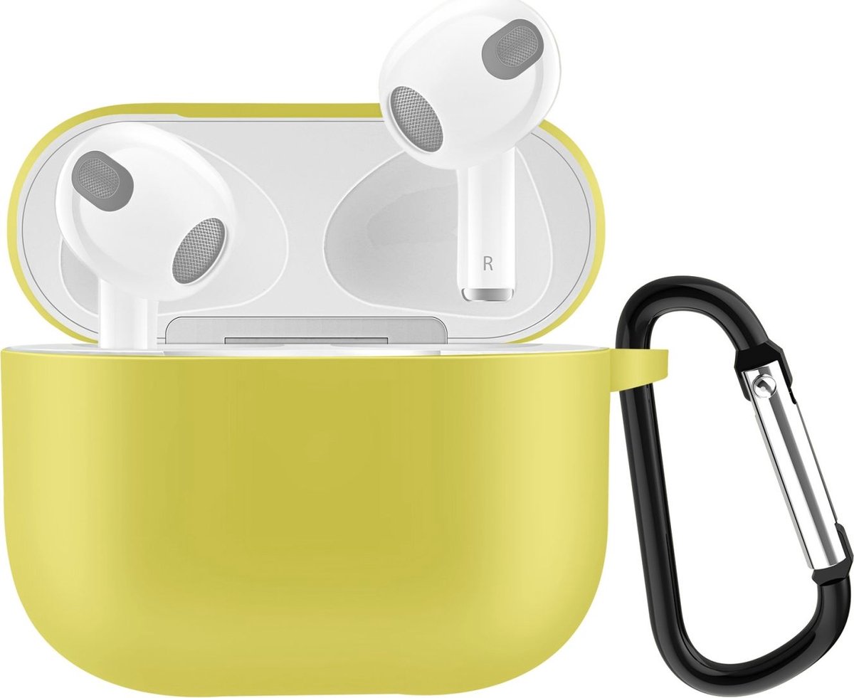 Mobigear Hoesje geschikt voor Apple AirPods 3 Hoesje Flexibel Siliconen | Mobigear Classic - Geel