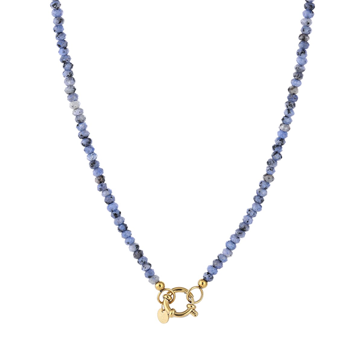 Gevacetteerde Kraalketting met Kapittelsluiting – Kralen Ketting – RVS - Navy