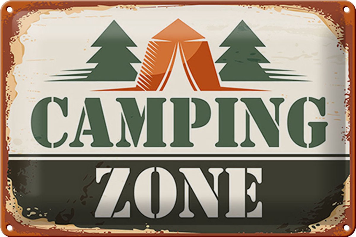 Blechschild Camping 30x20cm Camping Zone