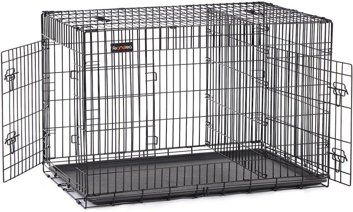 Hondenbench met 2 deuren – Zwart