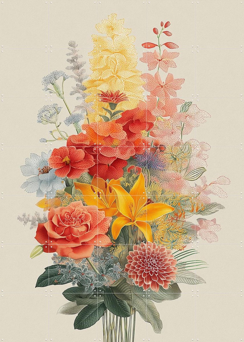 IXXI Silent Harmony, Artclaud - 100 x 140 cm - Gratis ophangtool - Grote wanddecoratie en posters - Kleurrijk, Vintage, Decoratieve kunsten, Trap