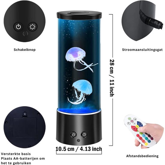 ZRNS® Kwallen Lamp - Jellyfish Lamp - Nachtlampje Kinderen en Volwassenen - 17 Kleuren van Zrns — afbeelding 2
