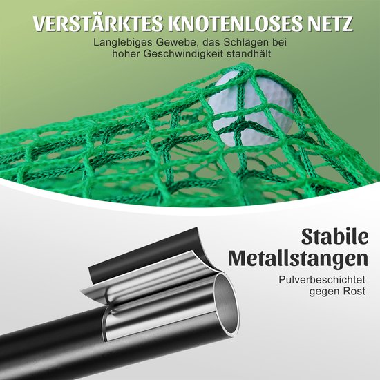 Golf oefennet 300x300x300 cm - voor binnen en buiten - met doelvlak voor gerichte training - inclusief oefenmat en rubber tee - robuust stalen frame - perfect voor tuin, garage of park van GOLF — afbeelding 3