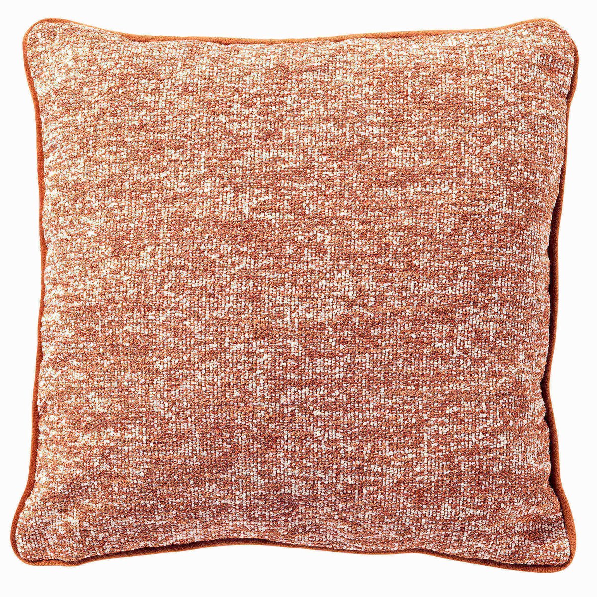 Dutch Decor CASPER - sierkussen 45x45 cm - gerecycled - gemêleerd - Potters Clay - oranje, wit - Inclusief binnenkussen - Luxe kussens voor woonkamer & bank