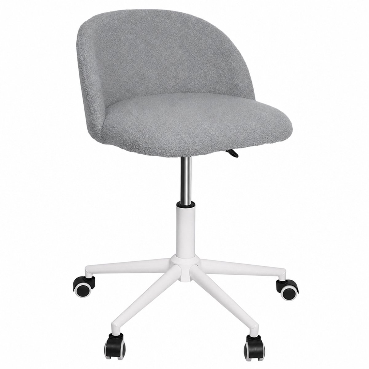PIPIPOXER bureaustoel zonder armleuningen - Homeoffice stoel -draaistoel met rugsteun - Ergonomisch- Scandinavische eetkamerstoelen -Eetkamer, studeerkamer, woonkamer - grijs