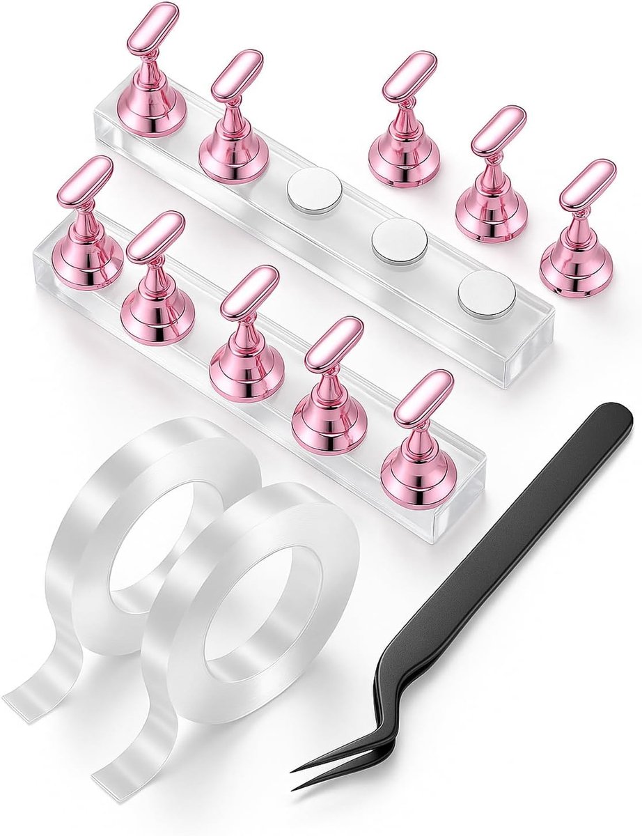Nail Ständer Set voor Nagelkunst - Compleet Acrylaat Houder Kit - Sterke Magnetische Grip - Ideaal voor Thuis DIY - ShopVlot
