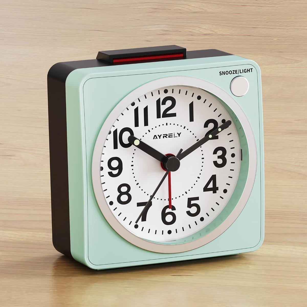 Kleine analoge reiswekker 6,6 x 3,5 cm - ultracompact - stil zonder tikken - ideaal voor onderweg - ShopVlot