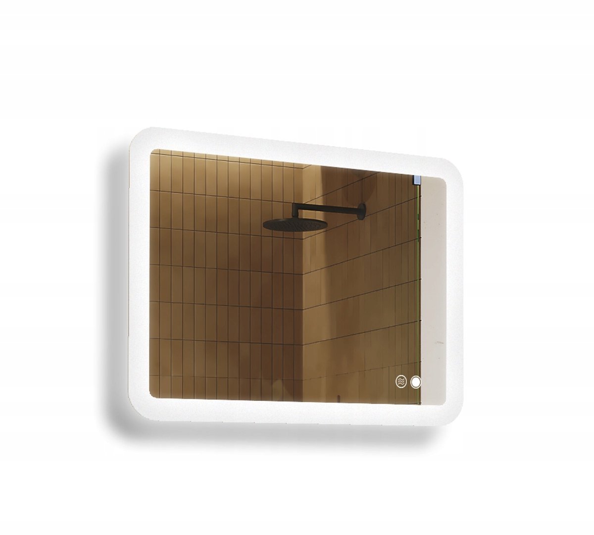 Badkamerspiegel 80x60cm met LED, touch-schakelaar en verwarmingsmat