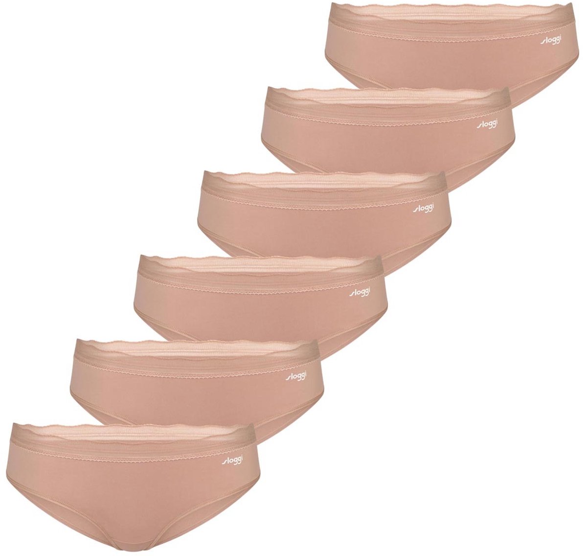 sloggi Dames hipster slip 6 pack Go Blush