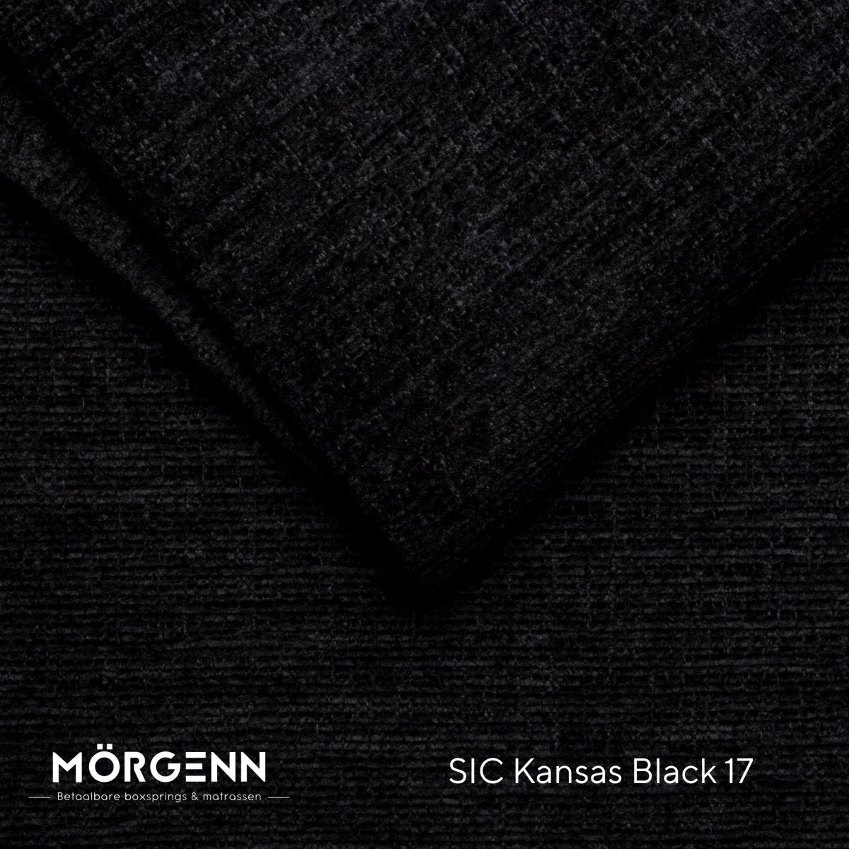 Mörgenn SIC Kansas Stofstaal - Chenille Stof voor Boxspring en Bed - Black 17