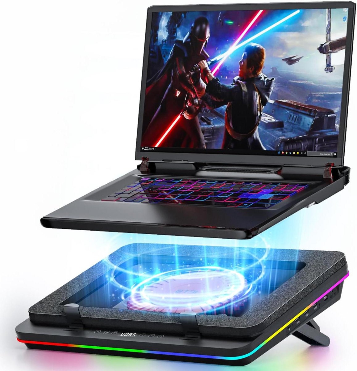 Laptop Koeler - Koelplatform - Gaming Prestaties - Turboventilator - 14-19 inch - Zilver