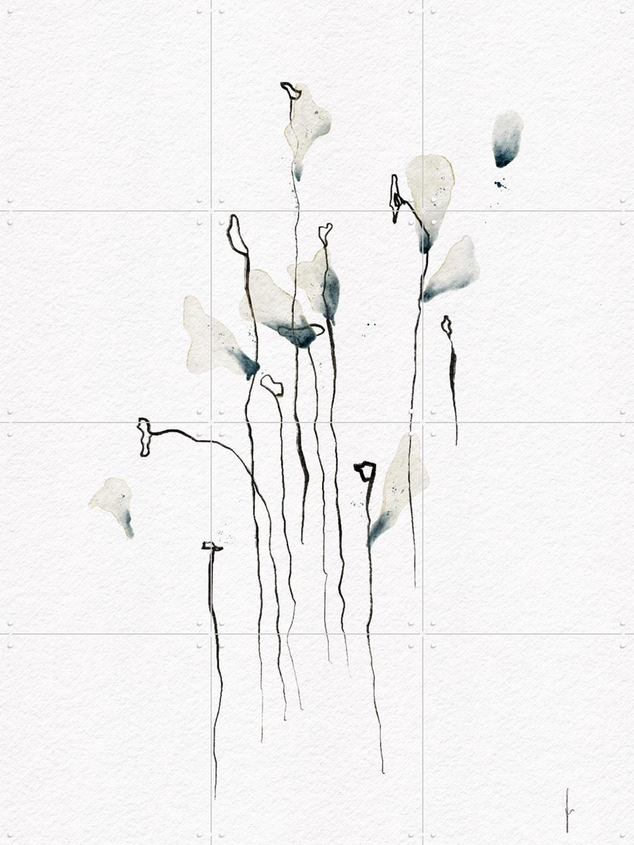 IXXI Colored By The Sky, Ankie Kooi & Various - 60 x 80 cm - Gratis ophangtool - Grote wanddecoratie en posters - Line art, Aquarel, Minimalisme