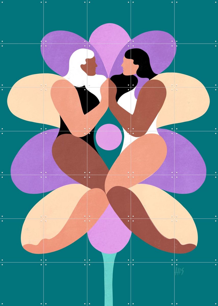 IXXI Balance, Maggie Stephenson - 100 x 140 cm - Gratis ophangtool - Grote wanddecoratie en posters - Kleurrijk, Abstract, Modern, Digitale Kunst