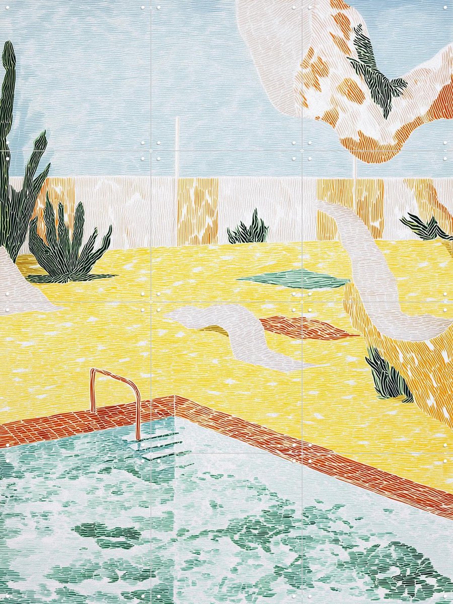 IXXI Surreal Pools - Silent Pool, Artclaud - 60 x 80 cm - Gratis ophangtool - Grote wanddecoratie en posters - Kleurrijk, Abstract, Modern, Woonkamer