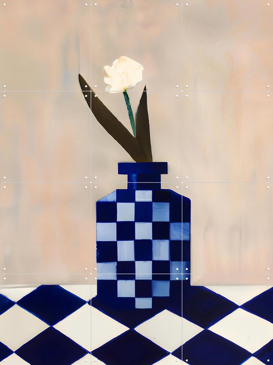 IXXI Check The Vase, Interiorisla - 60 x 80 cm - Gratis ophangtool - Grote wanddecoratie en posters - Speels, Abstract, Eetkamer, Woonkamer, Keuken