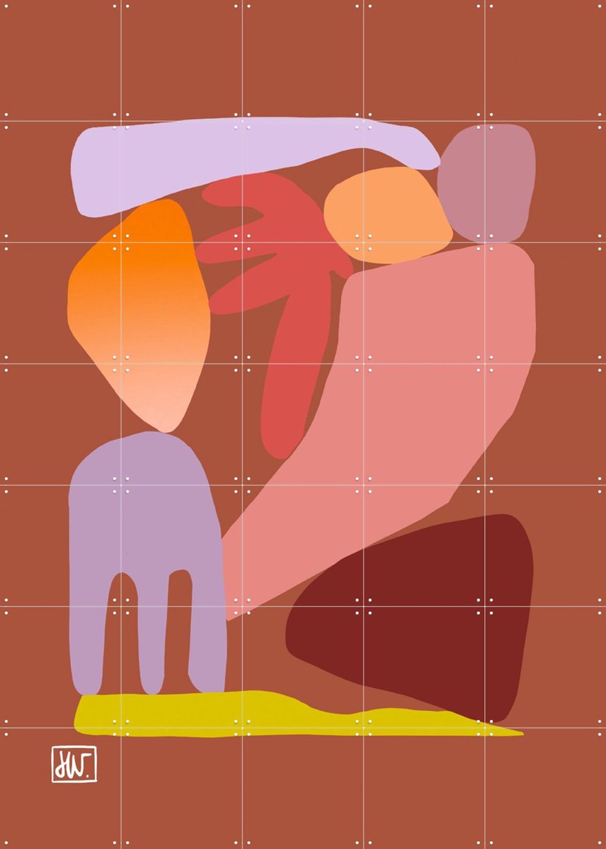 IXXI Piece-Ish, Henriette Visscher - 100 x 140 cm - Gratis ophangtool - Grote wanddecoratie en posters - Illustraties, Modern, Speels, Abstract