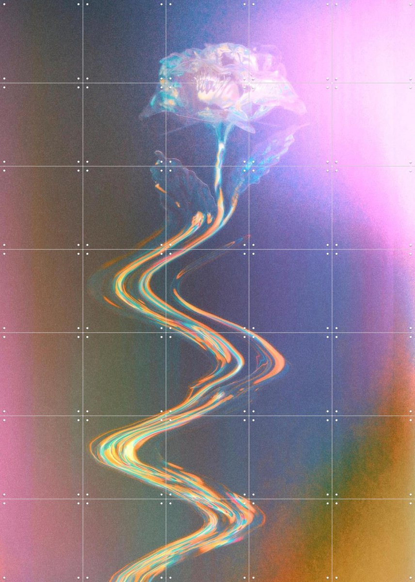IXXI Floral Majesty, Amber Lauder - 100 x 140 cm - Gratis ophangtool - Grote wanddecoratie en posters - Abstract, Kleurrijk, Digitale Kunst