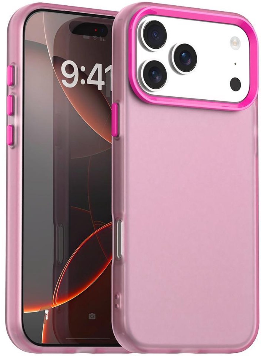 Mobigear Hoesje geschikt voor Apple iPhone 18 Pro Telefoonhoesje Hardcase | Mobigear Crystal Backcover | iPhone 18 Pro Case | Back Cover - Rood