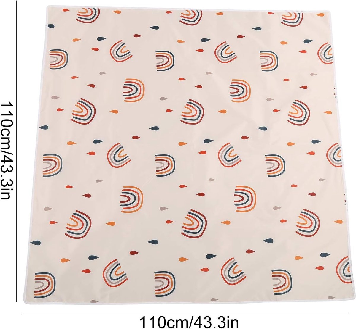 SnelShoppen - Baby Eetstoel Mat, 110x110 cm Waterdichte Vloermat, Afneembare Antislip Speelmat voor Onder Hoge Stoel, Ideaal voor Eten en Spelen – foto 7