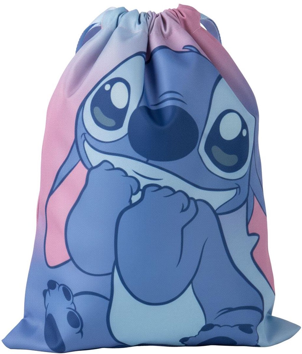 Disney Stitch Snackietas PEUTER voor Meisjes - Hoogte 33cm – Roze en Blauwe Trekkoordtas