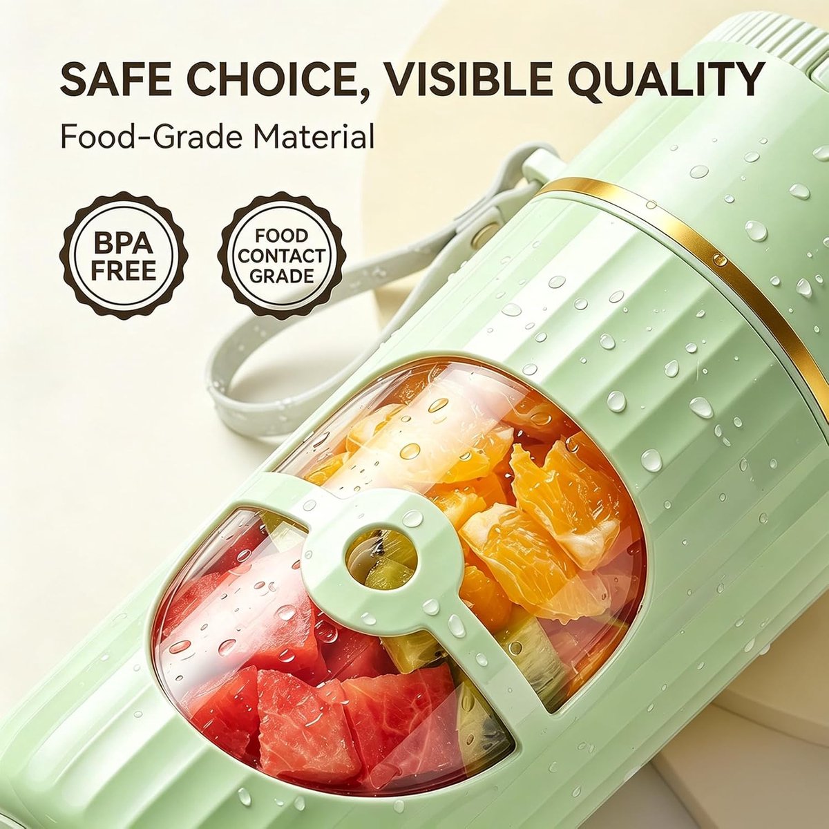 Draagbare Blender - Smoothie Maker Mini Blender - Gezonde Dranken Maken - 10 Roestvrijstalen Messen - 400 ml - Groen