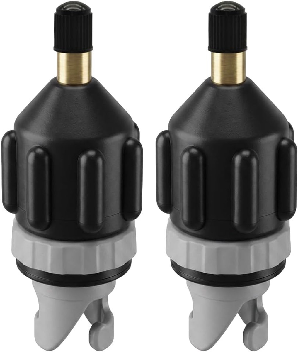 2 stuks zwarte SUP-pompadapter, premium luchtventielconverterbevestiging voor opblaasbaar paddleboard, kajak, kano en boot - universele multifunctionele compressoradapter