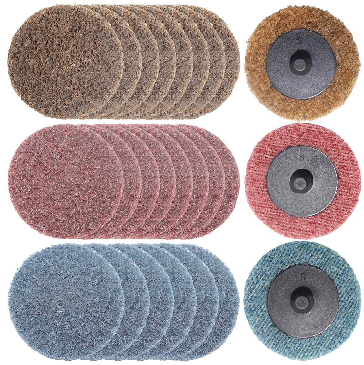 25 St Surface Conditioning Schuurschijf Gemengd 50 mm | 50mm Rechte Slijper, Nylon Schuurschijf, Vliesschijf Snelwisselschijf, Verf Roest Metaal Roestvrij Staal Ijzer, DGTAA25C4