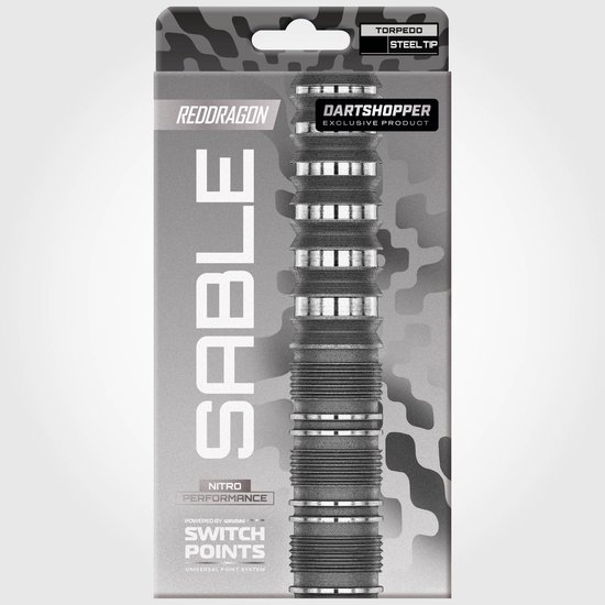 Red Dragon Sable Grey Torpedo Switch Point 90% Dartshopper Exclusives - Dartpijlen van Red Dragon — afbeelding 3
