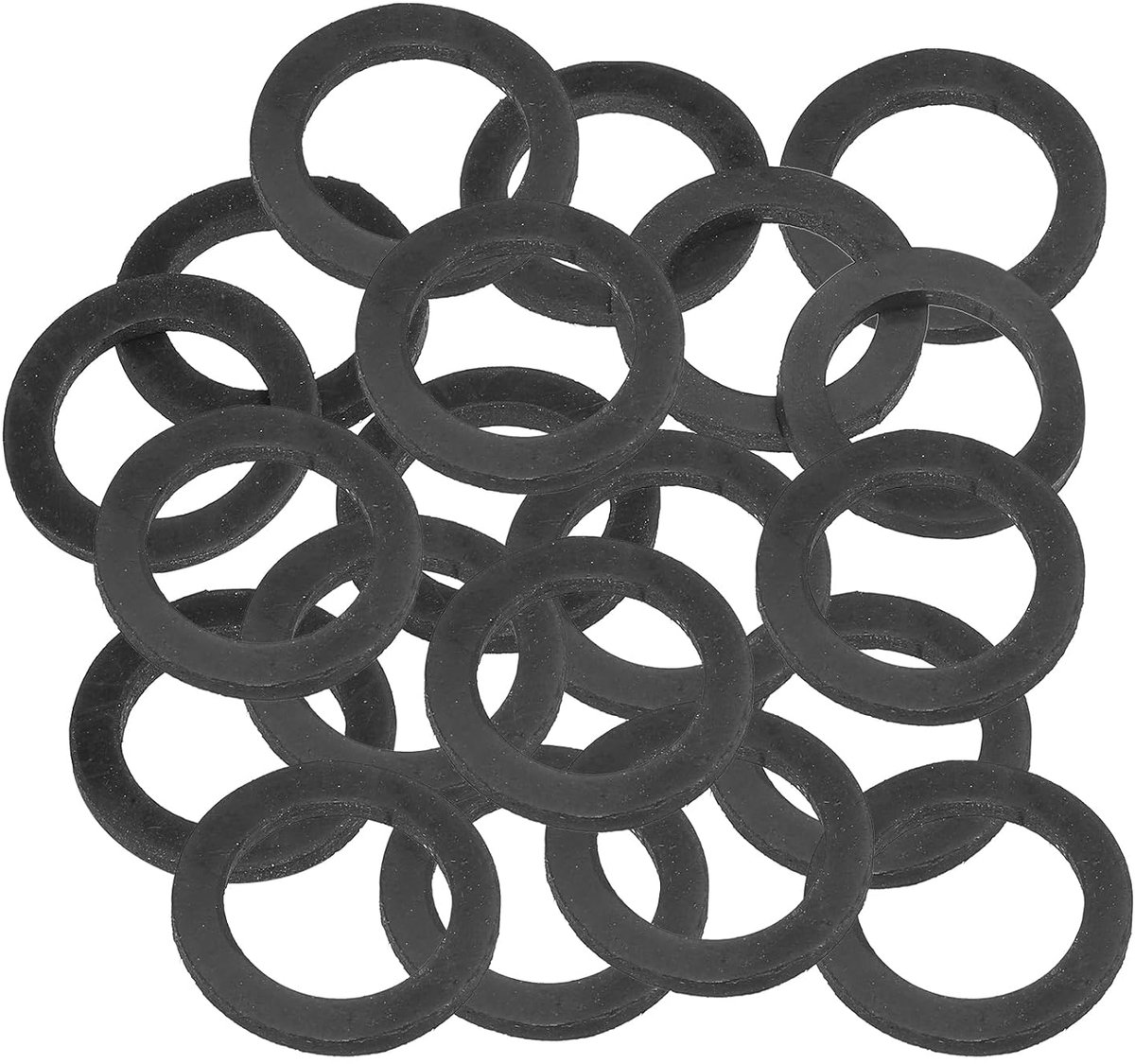 M20 Rubberen sluitringen, rubberen afdichting, rond, 20 stuks, 20 mm ID, 30 mm OD, 3 mm dik, platte sluitringen, set, afdichtingsrubber voor kraanbuis, bevestigingsschroef, zwart