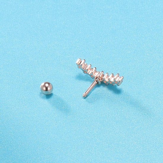 Seven Stud CZ Stud Oorbellen 316L Rvs Oor Helix Conch Kraakbeen Piercing, Roestvrij staal Zirkonia — afbeelding 4