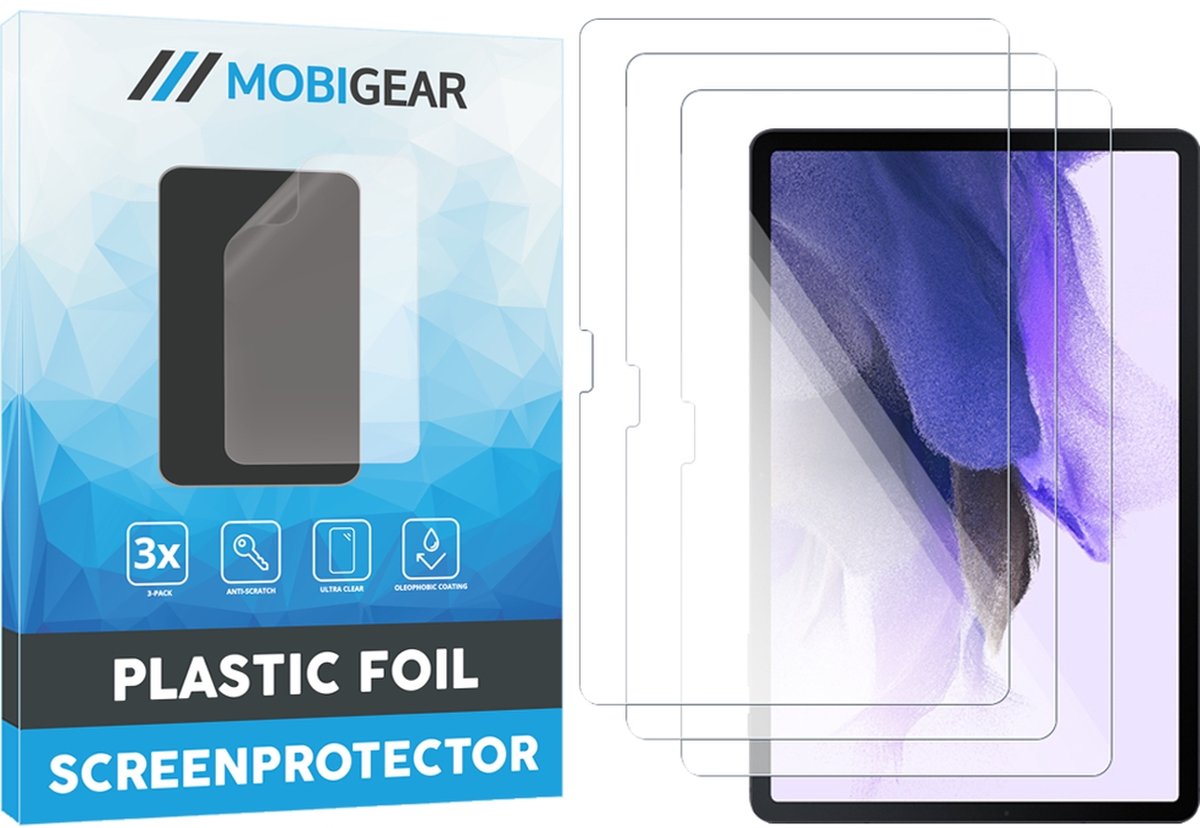 Mobigear Screenprotector geschikt voor Samsung Galaxy Tab S7 FE | Mobigear Screenprotector Folie - Case Friendly (3-Pack)
