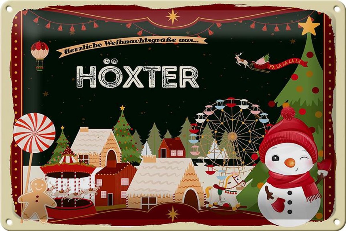 Blechschild Weihnachten Grüße aus HÖXTER 30x20cm