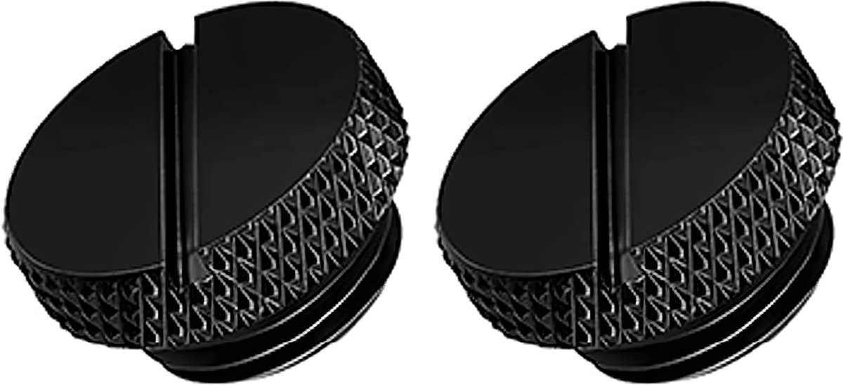 G1/4" Stop Fitting met Coin Slot, Zwart, 2-Pack