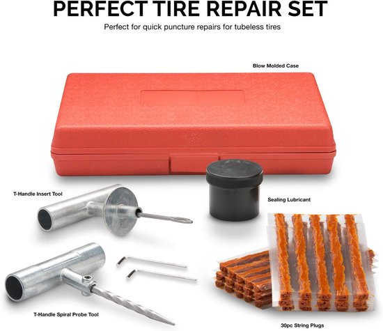 Universele Bandenreparatieset - Lekke Band Reparatie - Band Repareren - 35-delige Kit - 30.48 x 20.32 x 6.35 cm van Universele — afbeelding 5