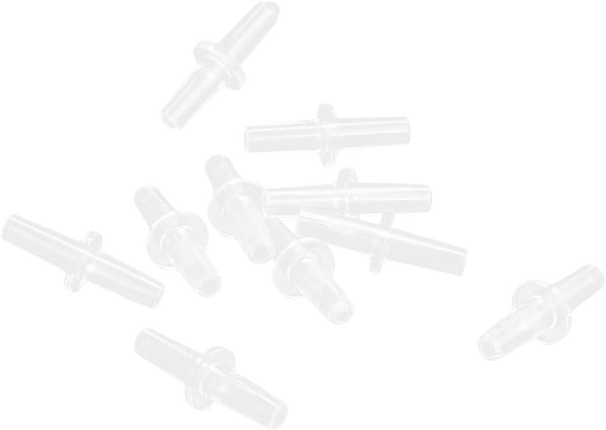 sourcing map Aquarium Straight Air Line Connector Koppeling Helder Wit 4mm Koppeling 10 stks
