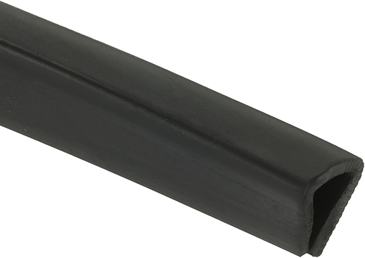 5/16 inch rubberen randafwerking, 6,5 ft flexibele U-kanaalrandbeschermer voor scherpe rand, plaatmetaal, autodeuren, luiken, tafelhoeken, zwart
