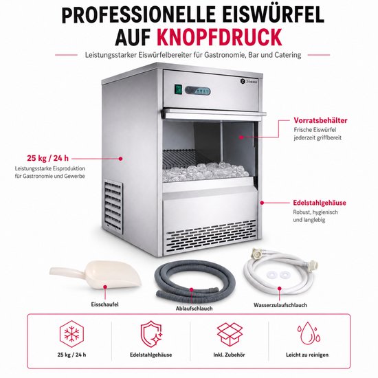 ZORRO IJsmachine ZEB 25 ECO - 25 kg/24u - Professionele ijsblokjesmaker - Inclusief accessoires van ZORRO — afbeelding 3
